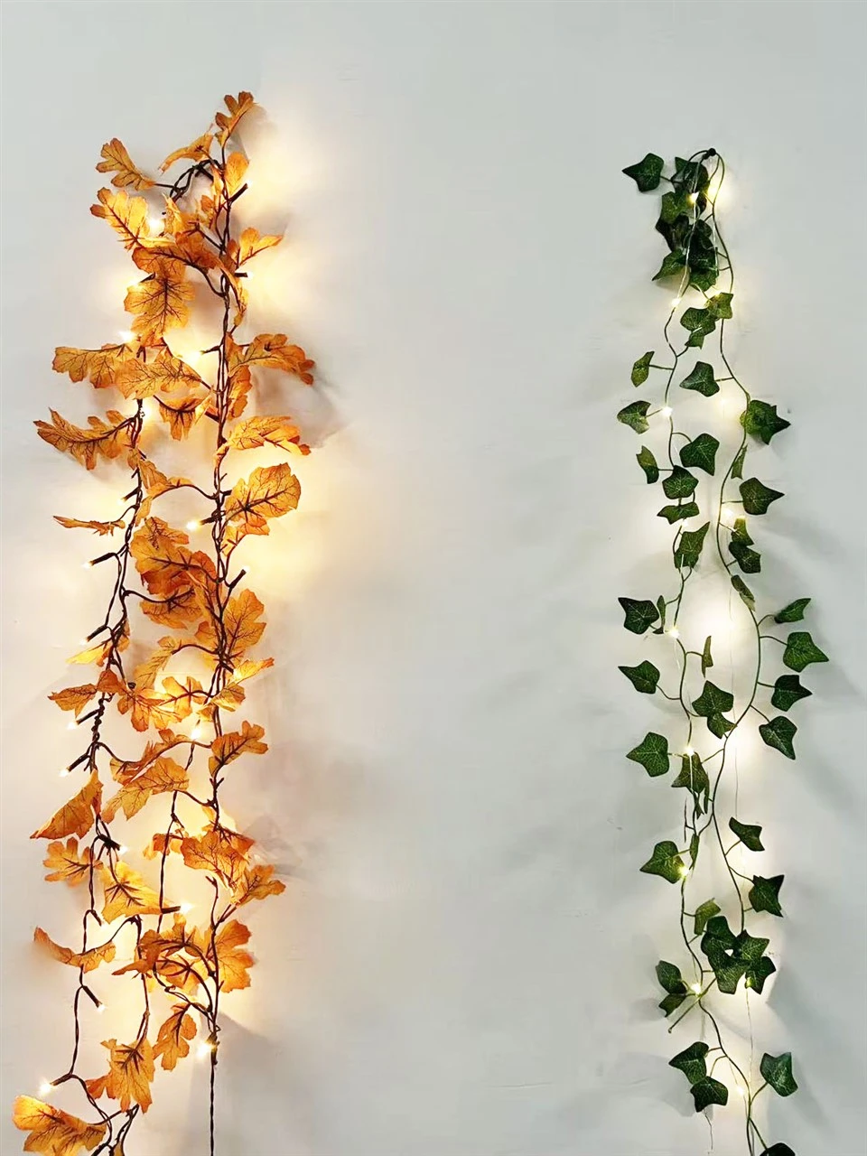 Fake Leaves With Fairy Lights